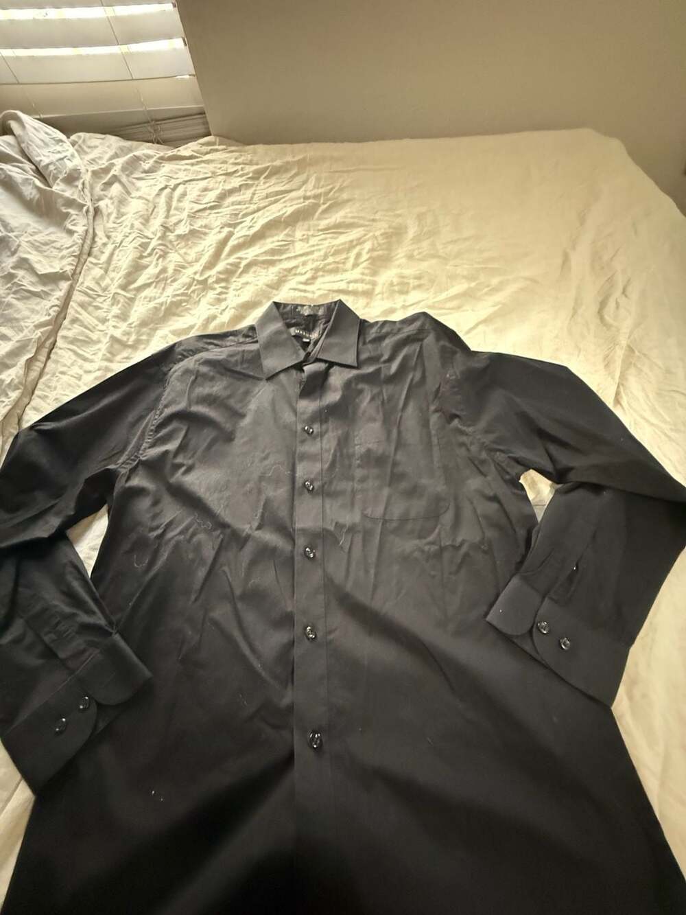 Marquis Men's Long Sleeve Button-Down Dress Shirt Black